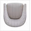 Fauteuil demi-tonneau rembourré à rayures