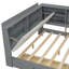 Lit plateforme en bois avec tête de lit avec rangement, tablettes et 2 tiroirs-771405351-771405350