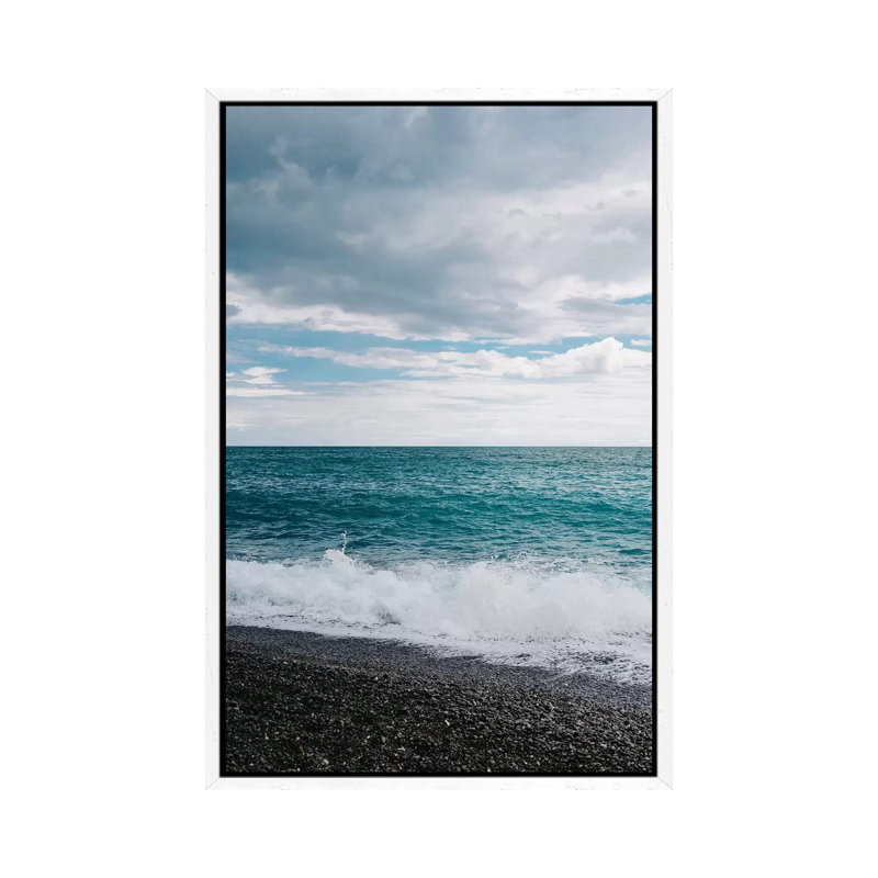 Amalfi Coast Water IV by Bethany Young - Print on Canvas, 101.6cm H x 66.04cm W x 3.81cm D, White Framed