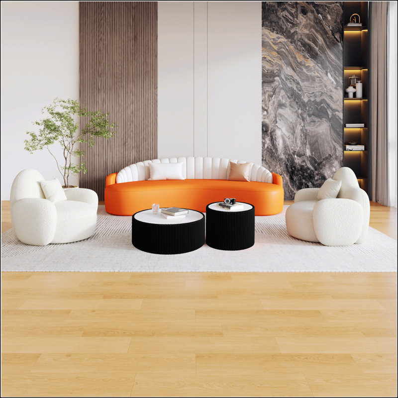 Dessus cylindrique en cuir clair ardoise, Blanc