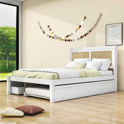 Bianica 2 Drawers Wood Platform Bed with Headboard and Sockets and Trundle -  Bayou Breeze, 257EB1F1735342C7A4E070A90407E4DC