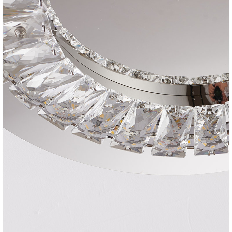 Plafonnier encastré en cristal Ryann, H 1,5 po x l 22,8 po x P 22,8 po, 3000 K