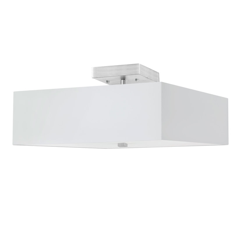 Breckan 3 Light Semi-Flush Mount, Silver, White