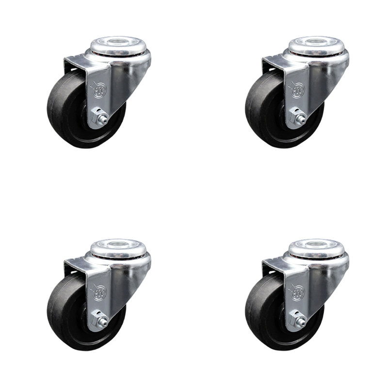 Roulettes en caoutchouc souple, 3,5 po de diamètre