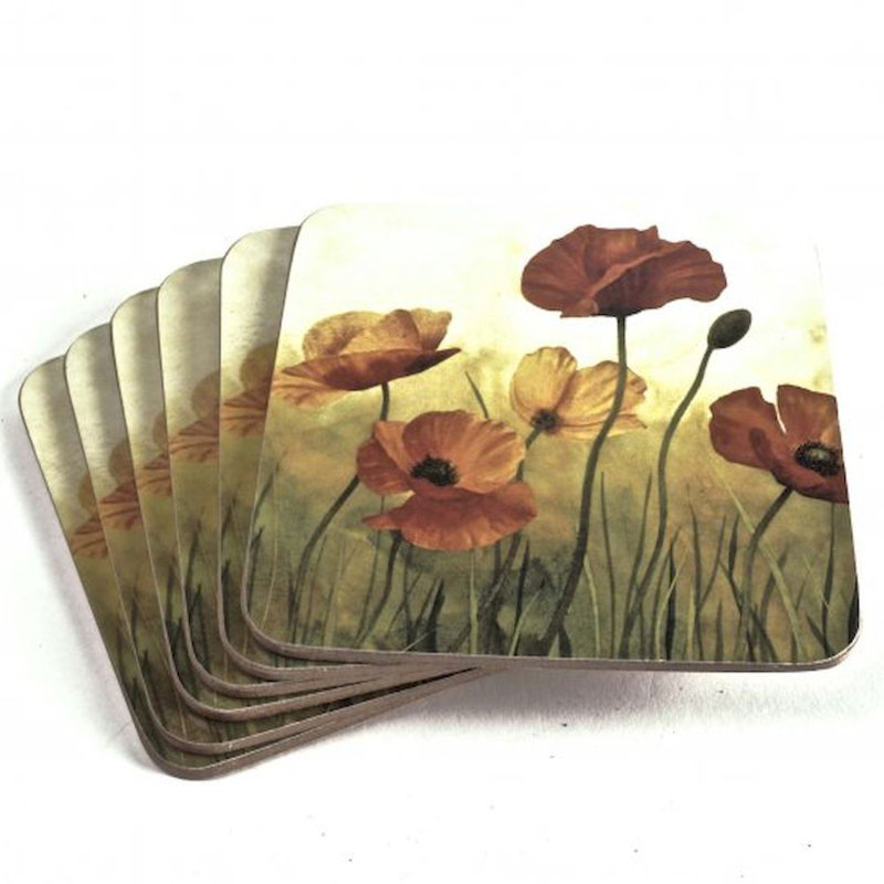 Dessous de verre en liège Poppies