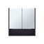  Armoire de salle de bain à miroir avec rangement ouvert Jaspe 24 po - Wengé-279021384
