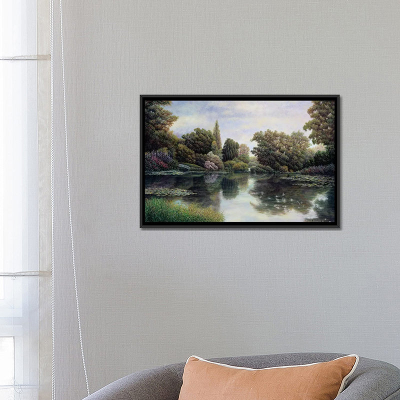 «Tranquil Waters», reproduction sur toile, H 18 po x l 26 po x P 1,5 po, Toile encadrée noire, Pas de tapis