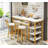 Modern 3-Piece Bar Table Set with PU Cushion Stools & 3-Tier Storage-1409353807