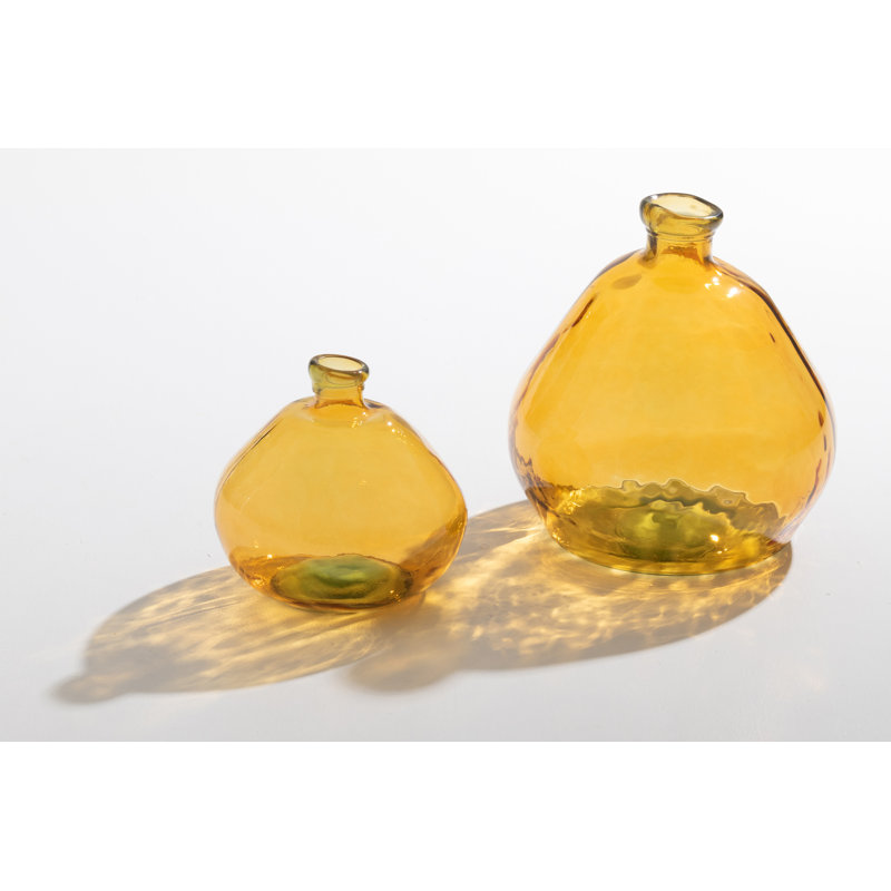 Ybarra Glass Table Vase 1, 50cm H x 45cm W x 45cm D, Ochre