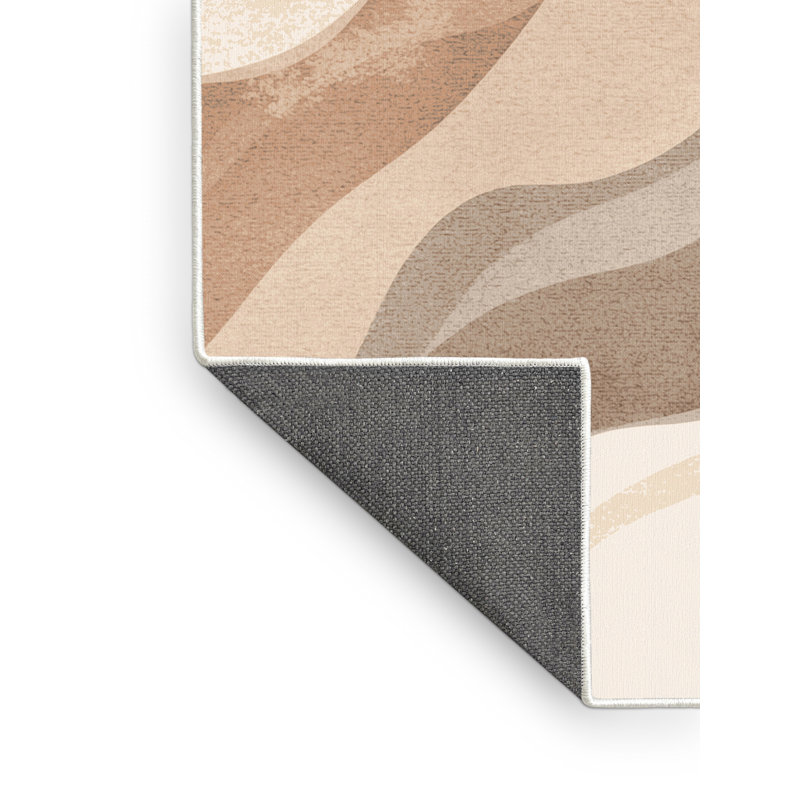 Tapis beige moelleux doux et moelleux Cropsey, Carré 4 pi