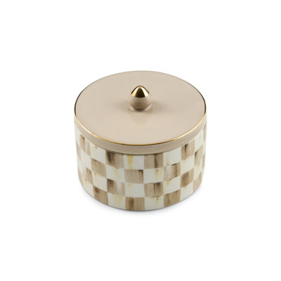 Mocha Check Trinket Box