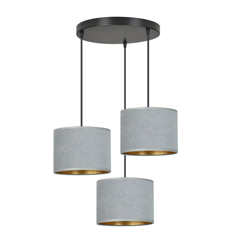 Eamie 3 - Light Black Cluster Pendant, Grey