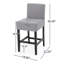 2 tabourets de comptoir Kd, de couleur grise, P 17,75 po x l 23,20 po x l 37,73 po, structure en bois massif, tissu à 100%, option de style K - P 17,75 po x l 23,2 po x H 37,73 po, pieds, revêtement, élégant pour tous les traits
