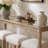 Frosted Glass Console Table With 3 Stools