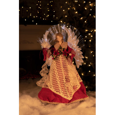 18'' Fabric People Lighted Tree Topper