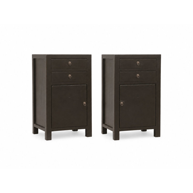 2 - Drawer Solid Wood Nightstand