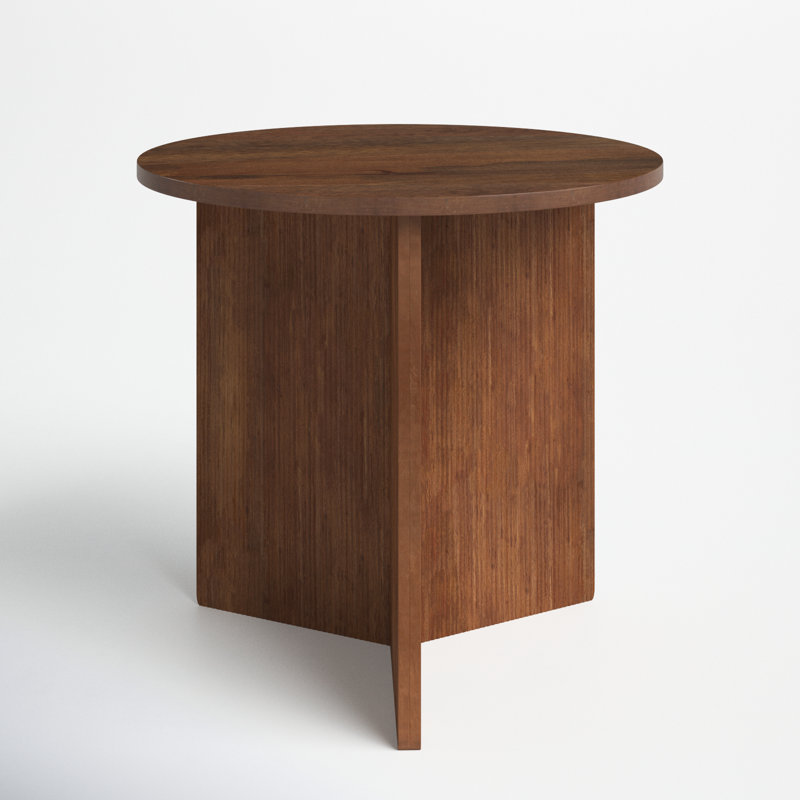 Estelle 32" Solid Wood End Table, Medium Brown, Medium Brown