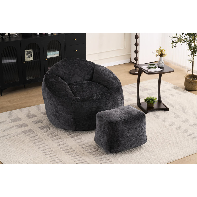 Soft Chenille Bean Bag Lazy - Foam, 44.56In Depth, 42.57In Width, 27.86In Height, Adds Comfort To Any Space Bed For Teens Foam Filled, Stain , Style