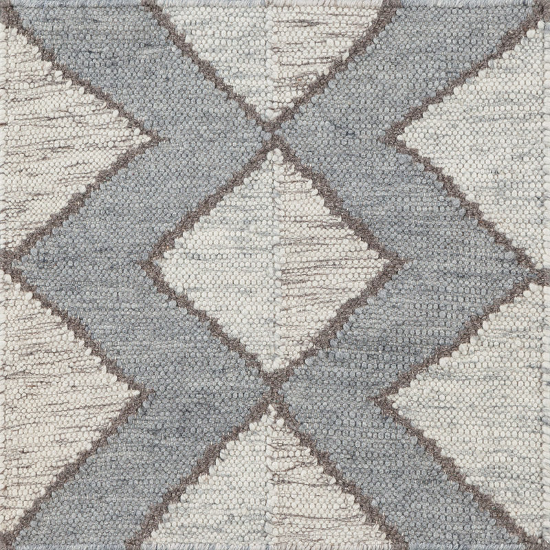 Textures Wool Geometric Area Rug in Gray, Rectangle 8' x 10'