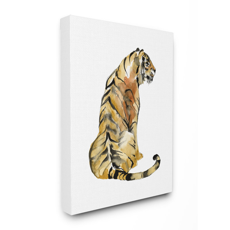 «Tiger Posture Animal», reproduction d'art, Toile tendue, H 16 po x l 20 po x P 1,5 po