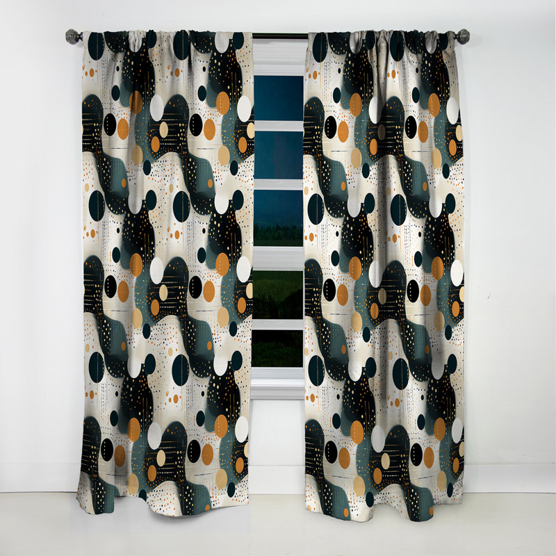 Motif industriel chic à pois I - Rideau abstrait - Rideau occultant - 1 panneau, 52" W x 95" L