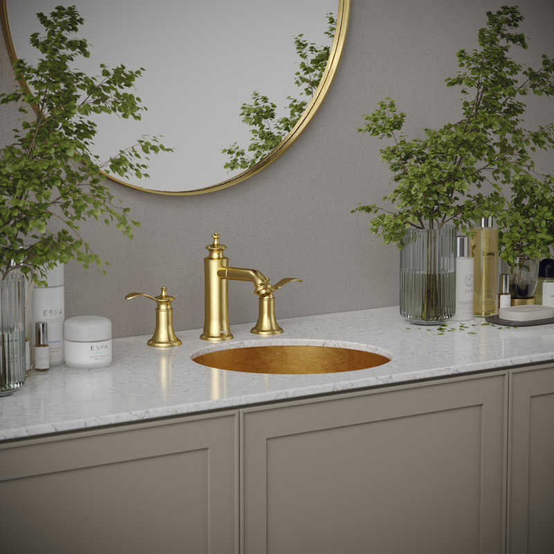 Karran Cinox 15.75'' Stainless Steel Circular Bathroom Sink, Gold