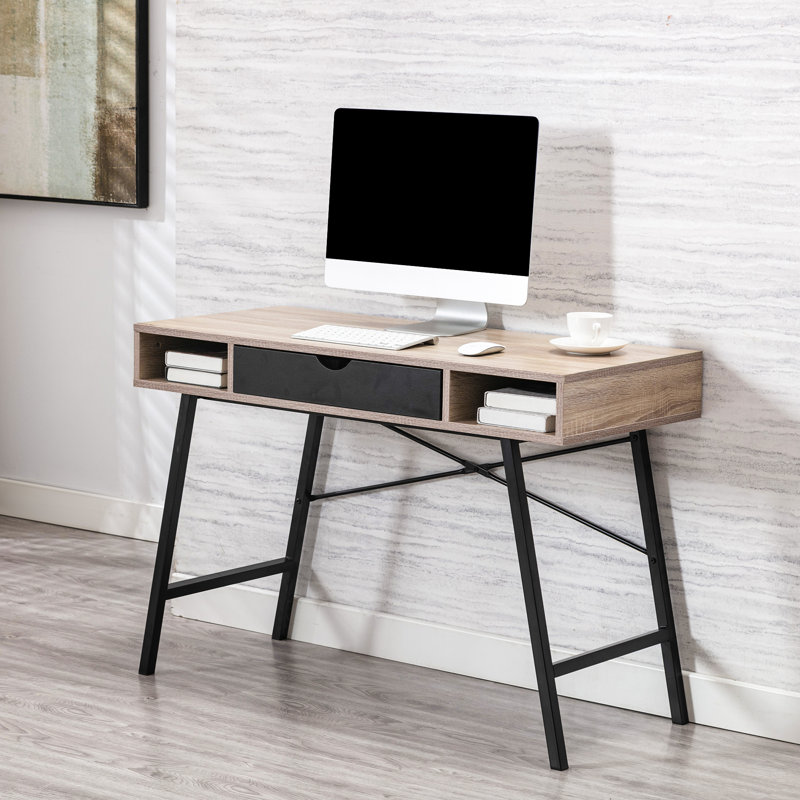Coova Rectangle 110cm L Training Table, Black, Oak/Black