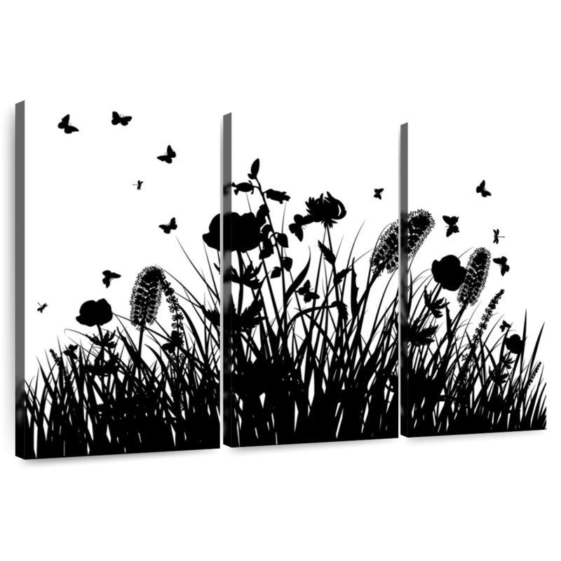 Herbe noire et blanche Harnek, H 24 po x l 38 po