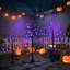 Arbre effrayant 3 lumières d'Halloween avec lumières mauves, 4 pi 5 pi et 6 pi, arbre noir illuminé pour la décoration d'Halloween