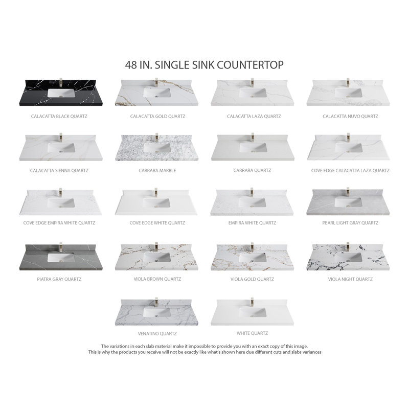 Alys 48'' Single Bathroom Vanity with Quartz Top, Calacatta Gold