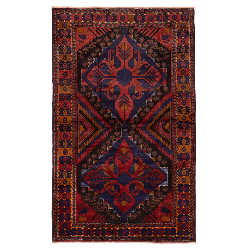 Tapis bleu marine Teimani 3 pi 9 po x 6 pi 3 po