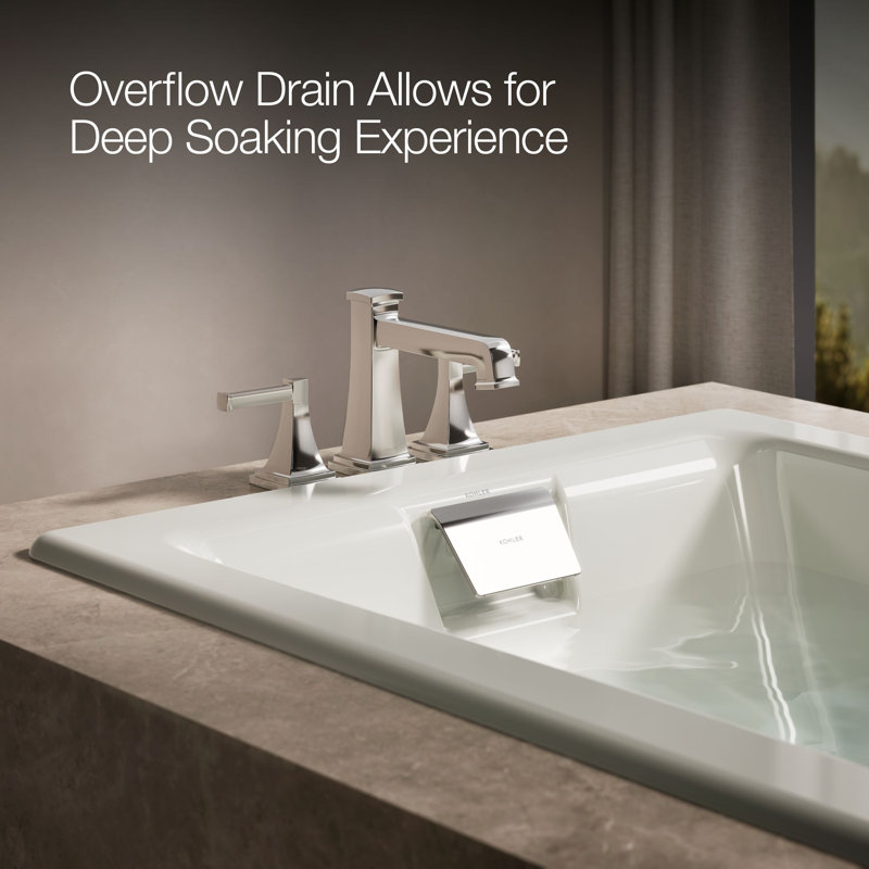Tea-for-Two 72'' x 36'' Drop-in Whirlpool Cast Iron Bath with Heater, Dune