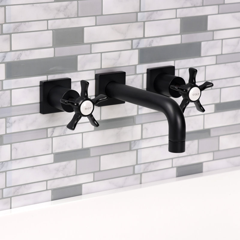 Robinet de salle de bain mural Hamilton, Noir mat