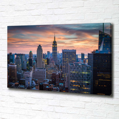 Manhattan New York 1 Piece Wrapped Canvas Wall Art