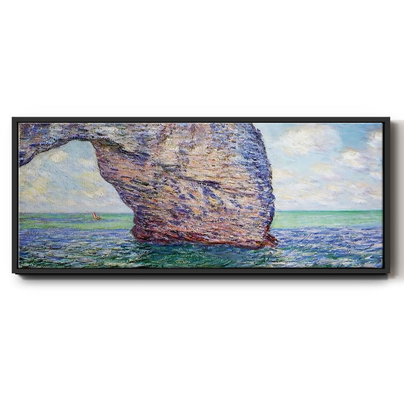 Le Manneport à marée haute, 1885, H 8 po x l 20 po x P 1,5 po, Noir