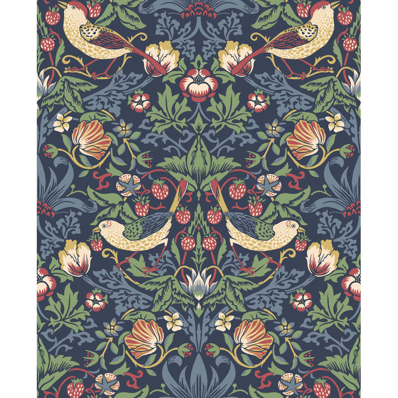 Mamadou Fragaria Garden 10.05 m x 53 cm Wallpaper Roll, Blue/Green/Red