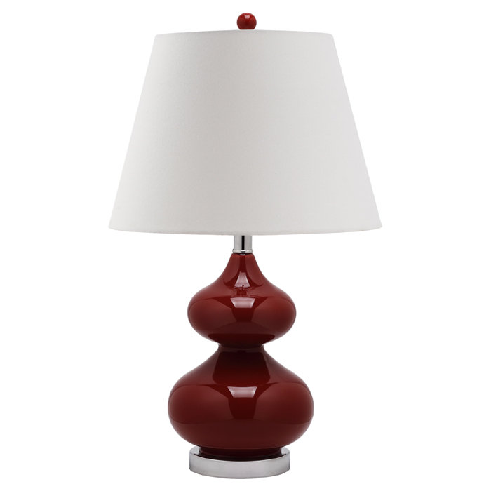 Courtney Glass Table Lamp, Chinese Red