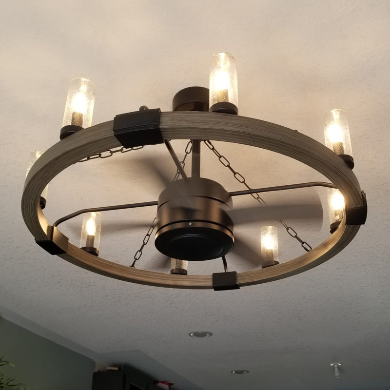 Sawyer 36" With 28" LED Fan, Driftwood, Matte Black