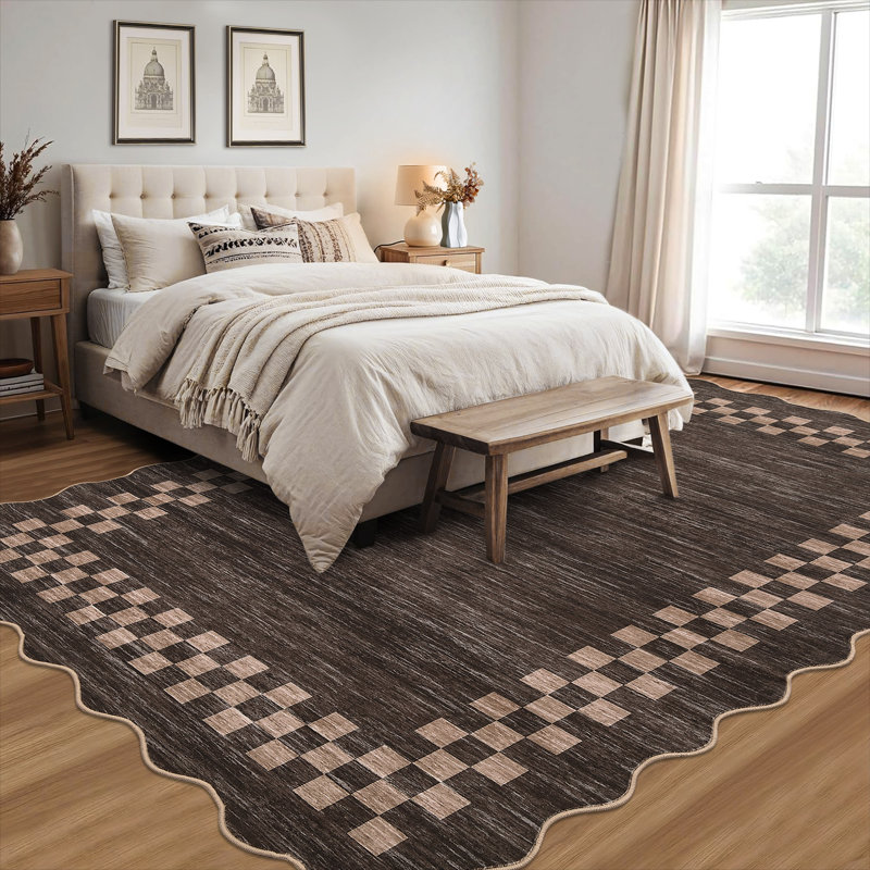Rectangle Striped Area Rug, Brown, 160*230cm