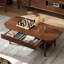 Table basse de 47 po de style Mid-Century moderne en chêne massif avec tiroir et tablette de rangement-1397041380-1400450788