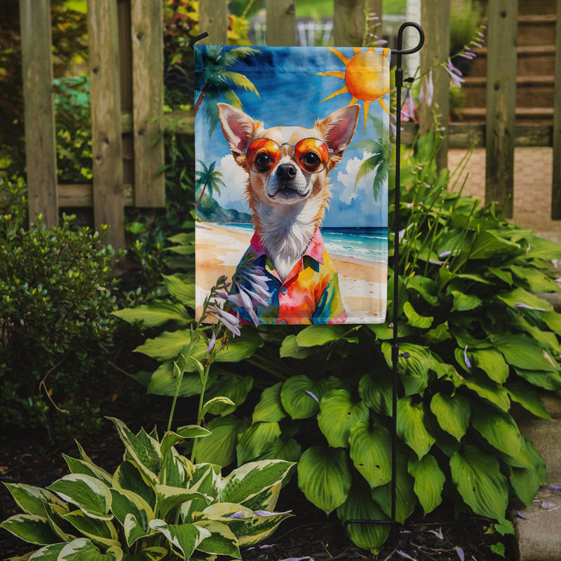 Bouvier bernois avec drapeau de jardin, Chihuahua
