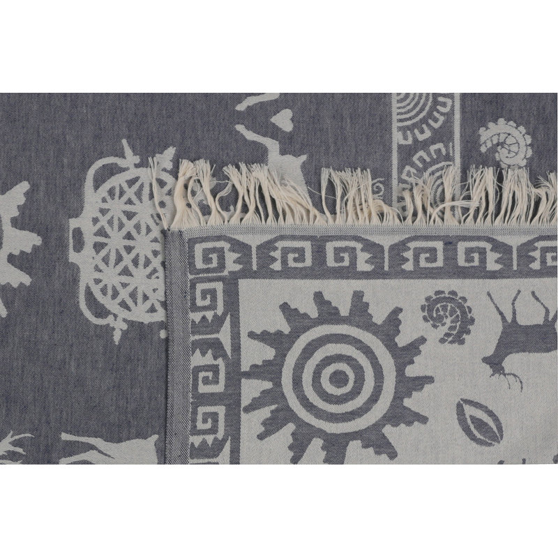Serviette de plage 100% coton Lawlor, Bleu / ivoire