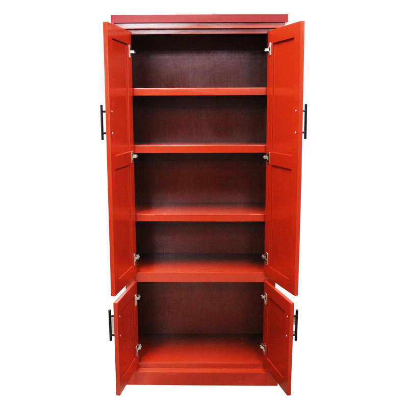 Brandiss 74.75'' Kitchen Pantry, European Gold