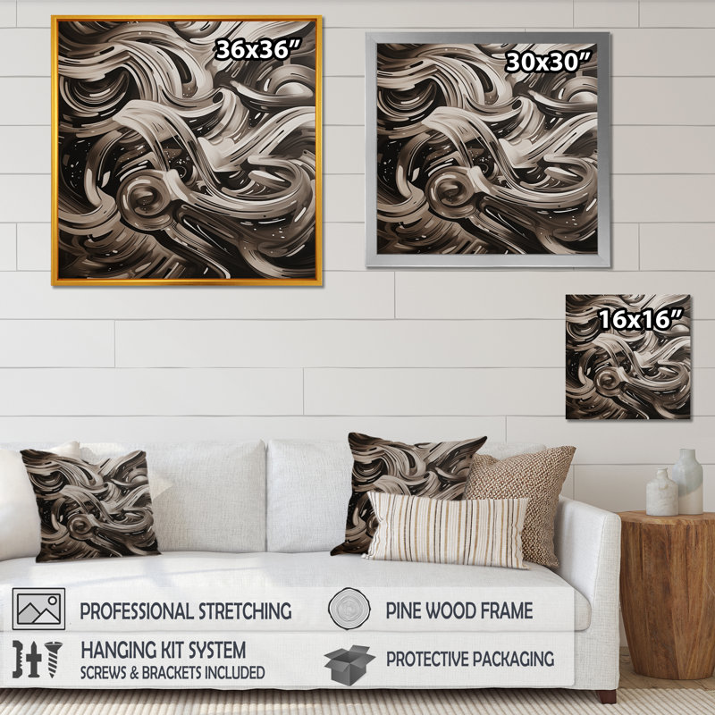 Vallecito Geometric Illusions II On Canvas Print, Black Picture Framed, 30" H x 30" W x 1" D