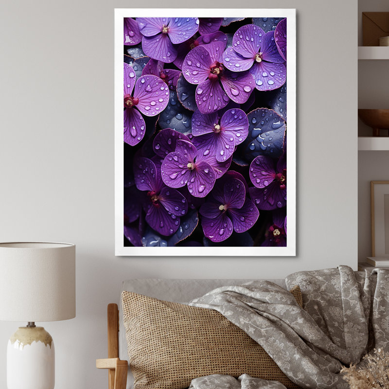 «Mauve surréel», reproduction sur toile, H 40 po x l 30 po x P 1,5 po, Cadre simple blanc