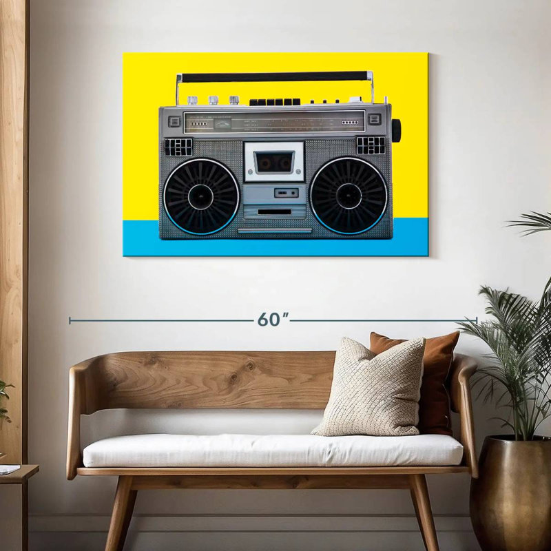Boombox rétro, H 30 po x l 45 po