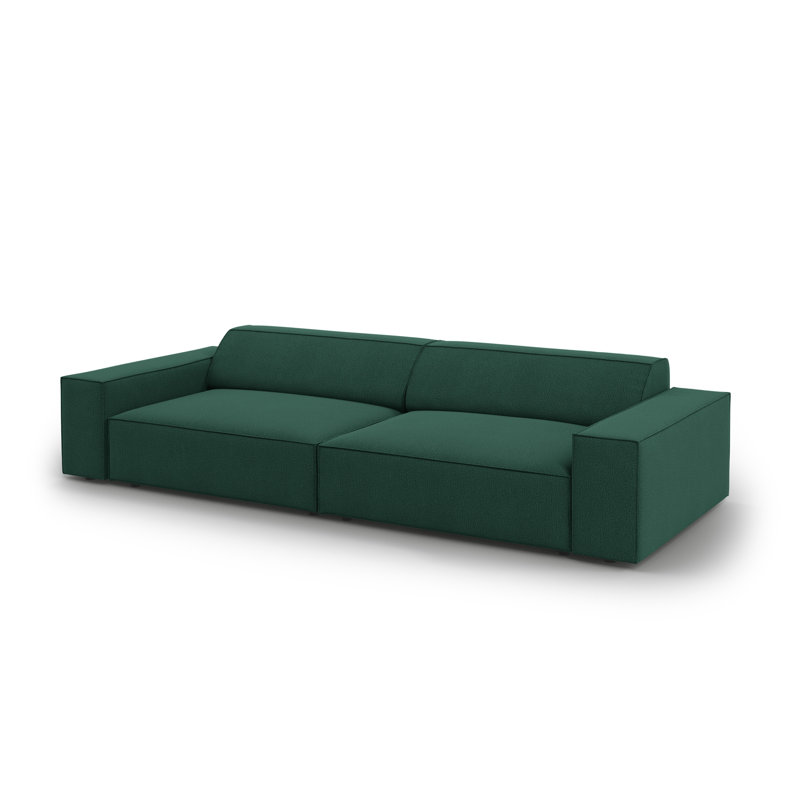 Isle 3 Seater Sofa, 70cm H x 244cm W x 102cm D, Green Polyester