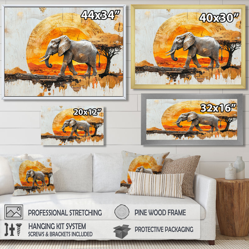 Haldeman - Animals Wall Art, Reproduction encadrée d'une seule photo sans pass, H 34 po x l 44 po, Doré