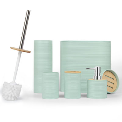 Ensemble de 6 accessoires de salle de bain, porte-brosse à dents, distributeur de savon, poubelle, porte-savon, porte-brosse à dents et porte-brosse de toilette