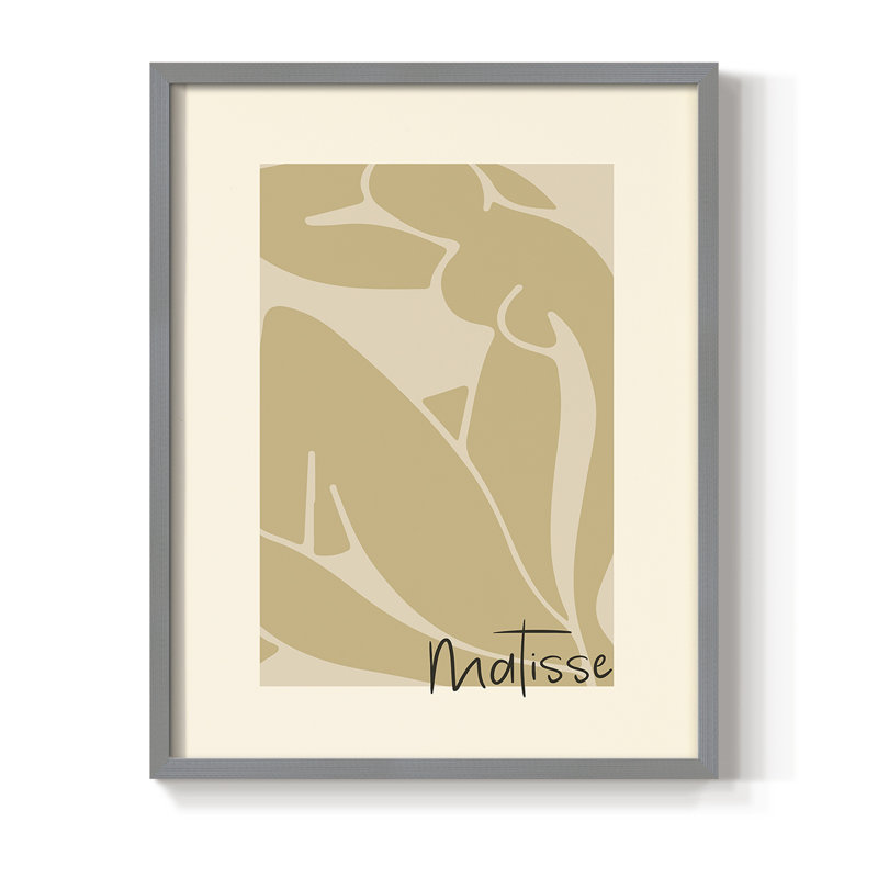 Matisse CECV, reproduction d'art encadrée - bois massif, H 15 po x l 12 po, Gris